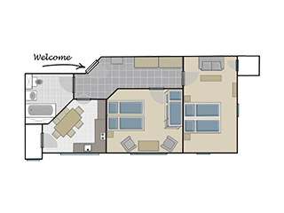 Apartmán Violeta - plánek apratmánu